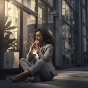 Business woman with anxiety