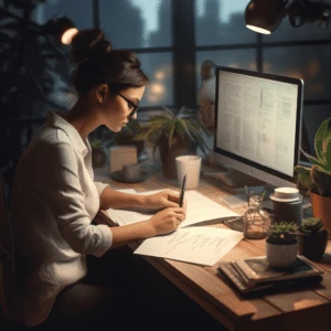 Woman writing