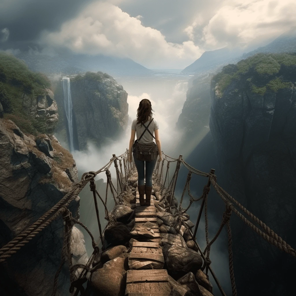 Woman on bridge - career change
