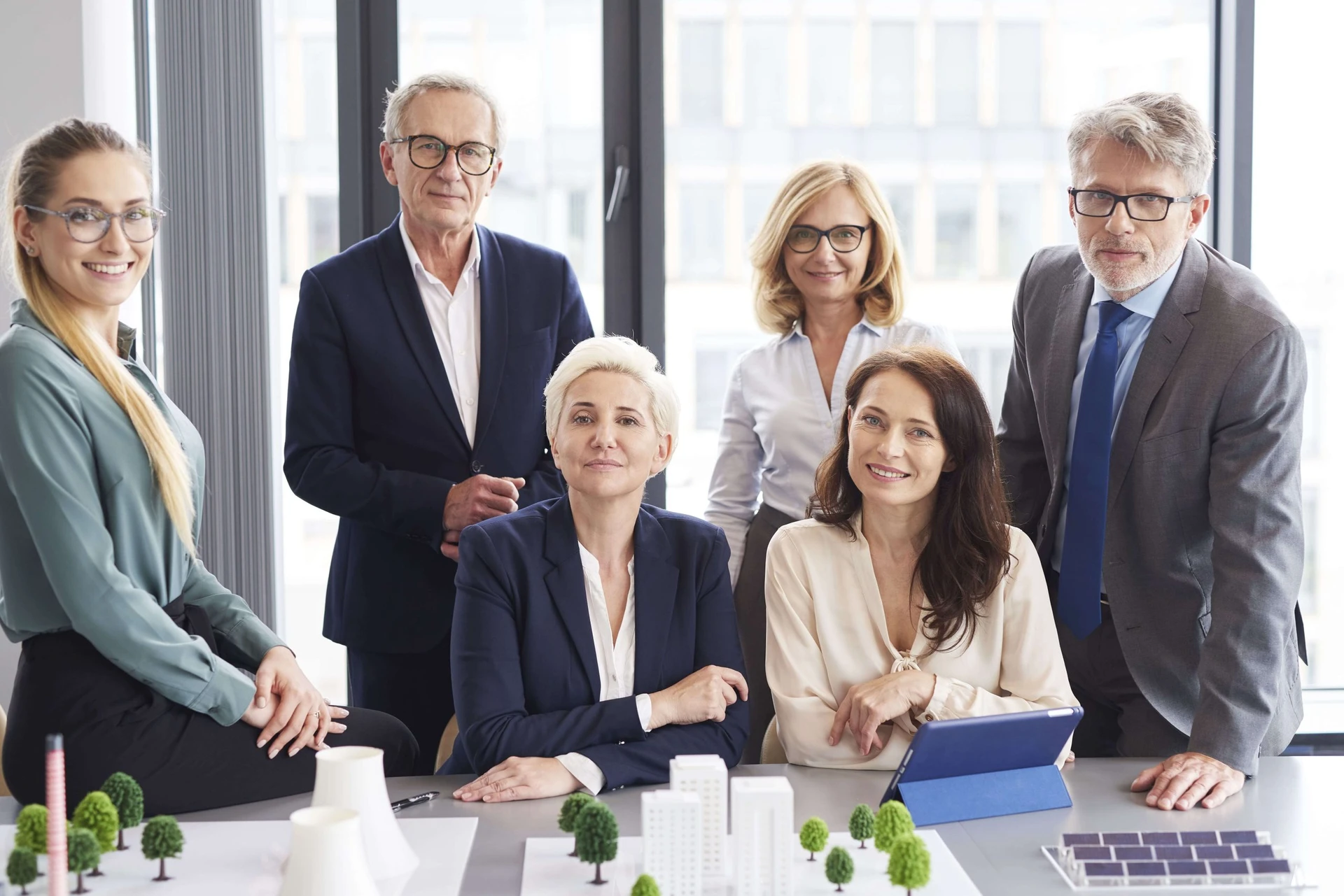 Professional executive resume writing service team in a modern office setting
