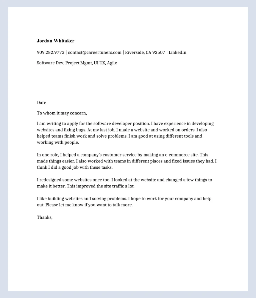 before cover letter
